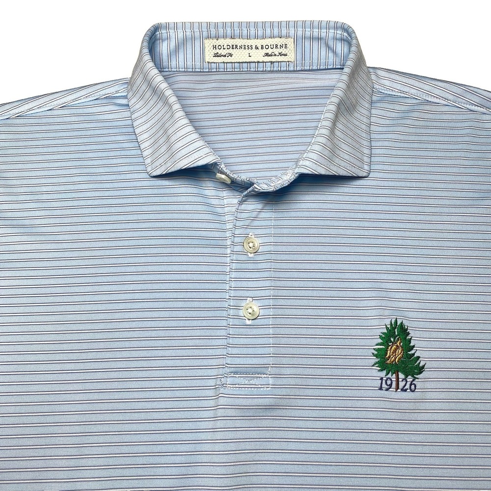 Hope Valley Holderness Bourne Nixon Polo L Skye Aberdeen Blue Striped Tailored